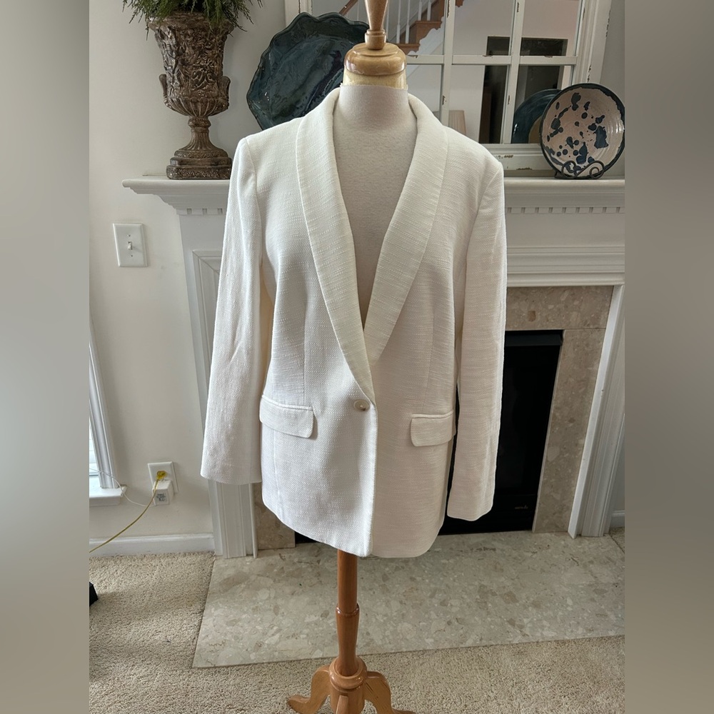 Talbots Classic White Textured Jacket